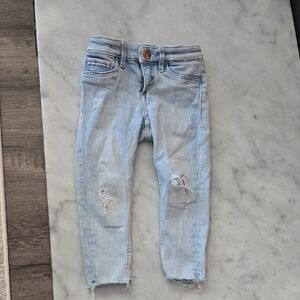 Frame Denim Light Blue Distressed Ankle Jeans